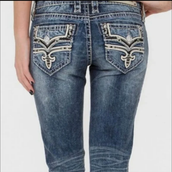 Rock Revival Indi Skinny Blue Jeans Size 25 - Picture 10 of 11